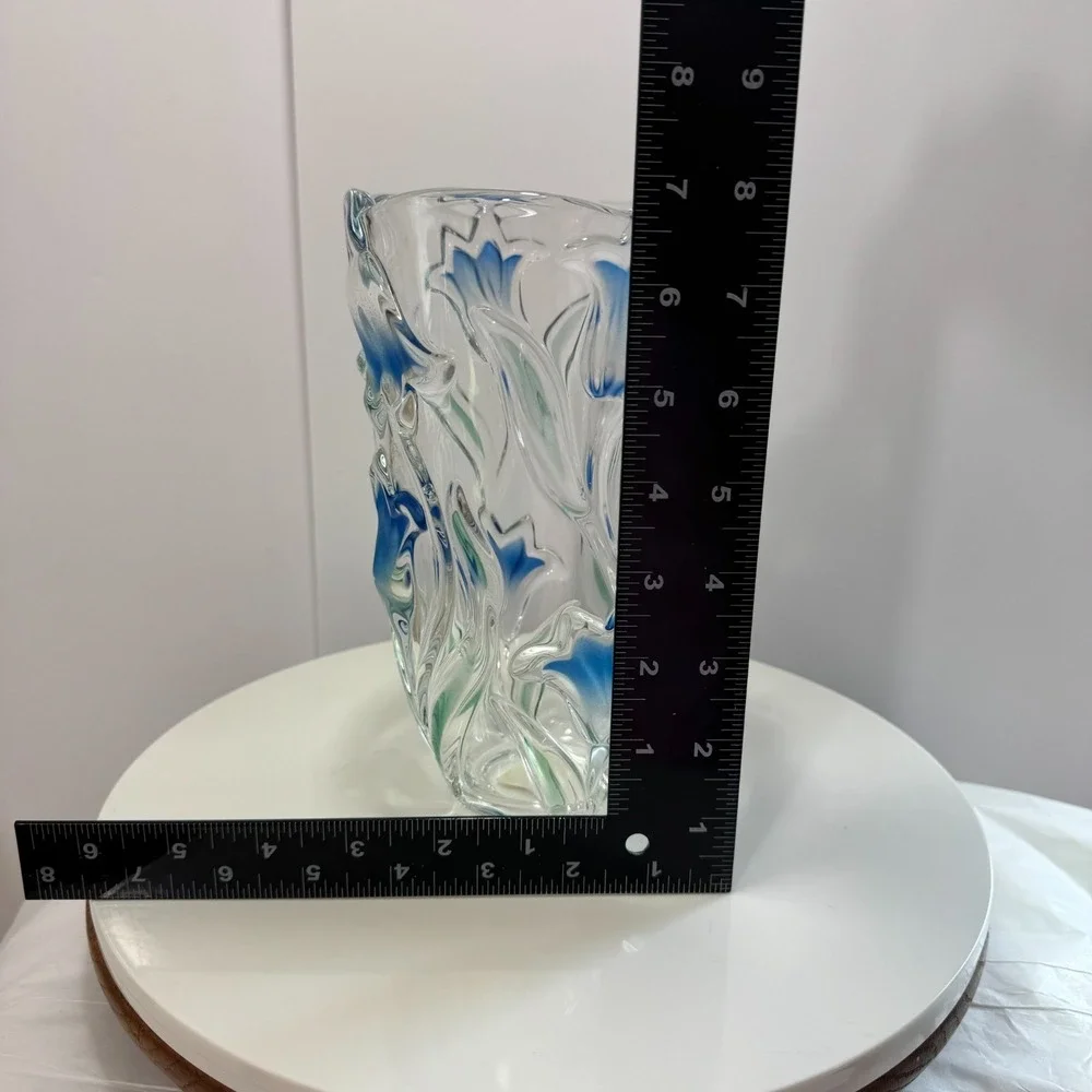 Vintage Mikasa Bluebells Crystal Vase 8